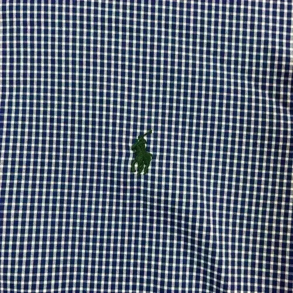 Polo Ralph Lauren Shirt Mens Medium Blue Plaid Check Long Sleeve Stretch Nylon - Picture 5 of 12